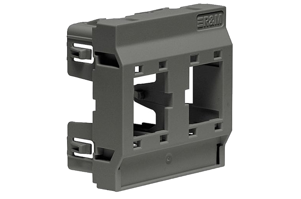 Plastron 45x45, 2x1-port, noir