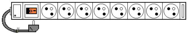 Powerstrip 19'' (8x) pin + switch 3G1.5 2m PE