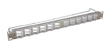 19" 1U patch panel 24 ports orientable, Cat.5e, Cat.6 of Cat.6A, vide