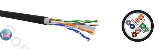 Installation cable │ Cat.6 │ U/UTP │500Mhz │ PVC/PE outdoor │ Fca │ black │500m