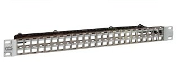 19" 1U patchpaneel 48-poorten, Cat.6A, leeg