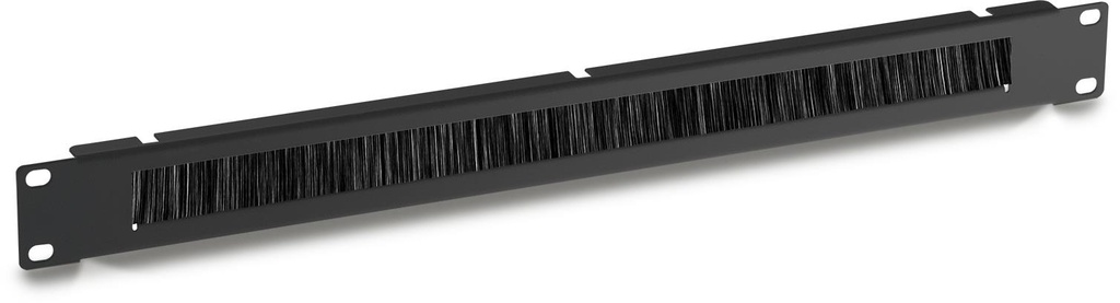 19" rangeerpaneel met borstel 1U Black RAL9005