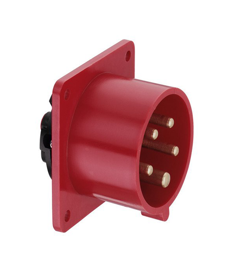 CEE flush mounted plug IP44 5P/16A 400V red