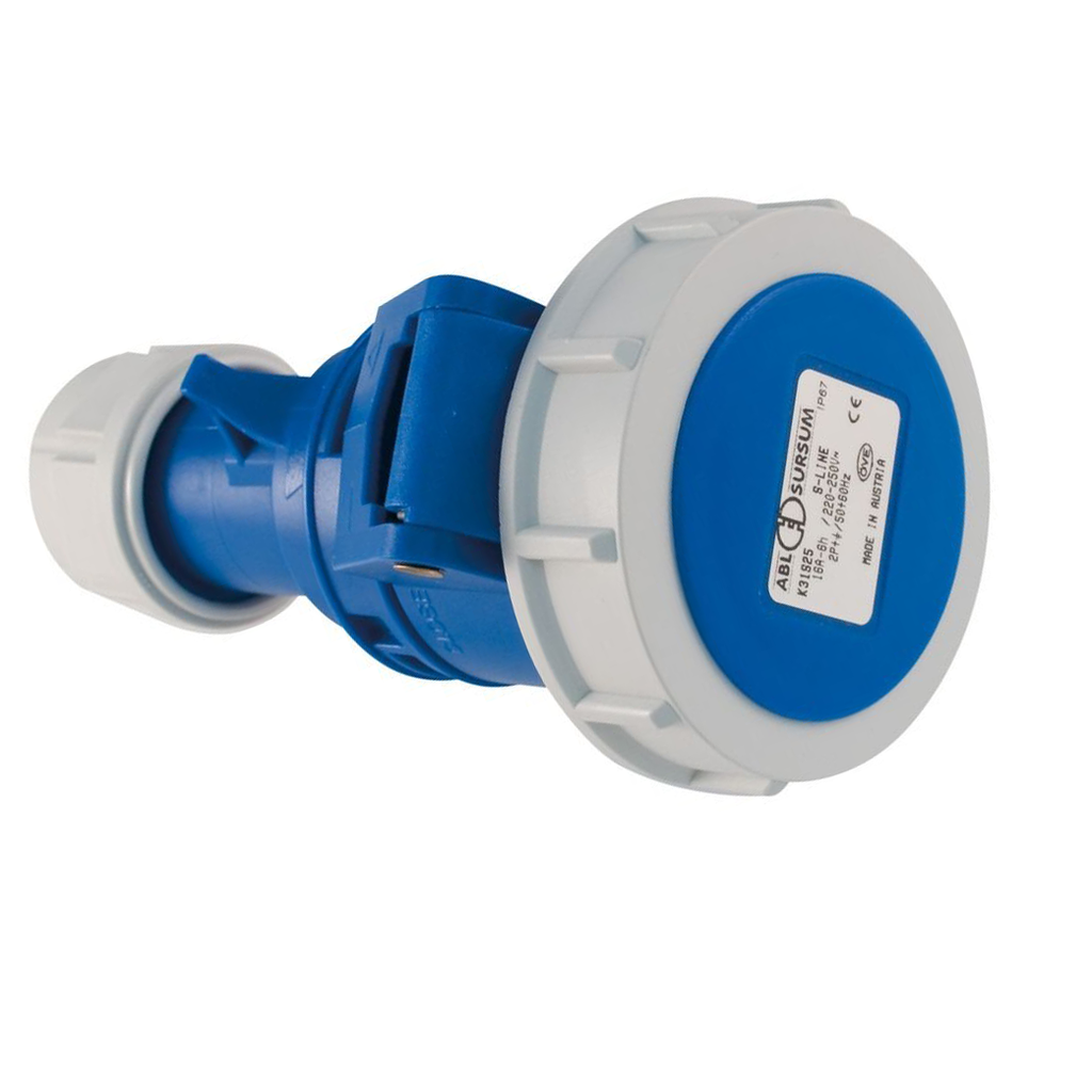 CEE fiche femelle IP67 3P/16A 230V bleu