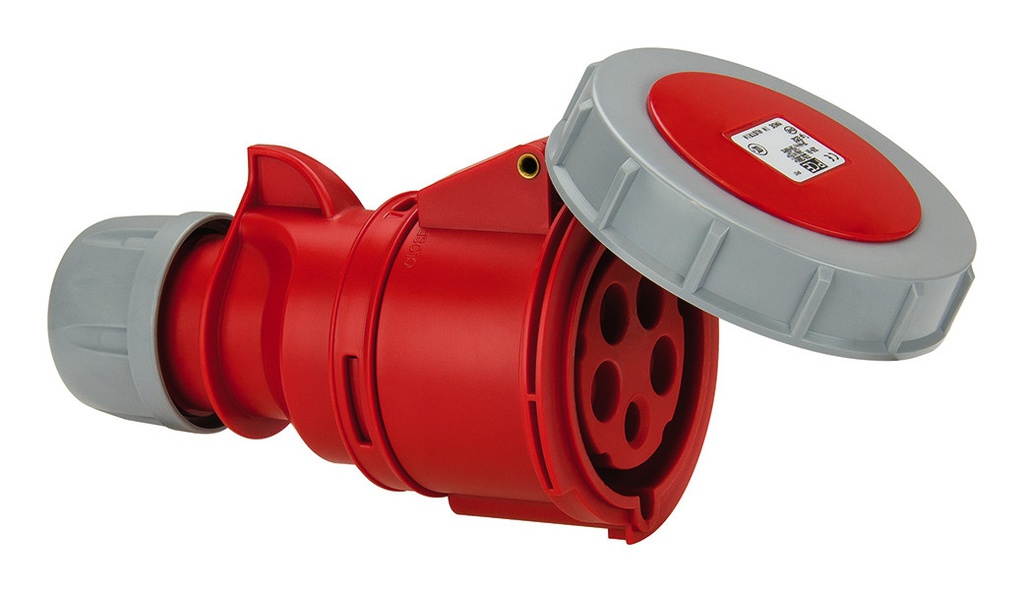CEE coupling plug IP67 4P/32A 400V red