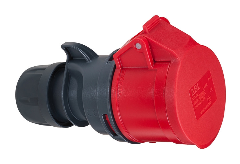 CEE coupling plug with screwless terminal IP44 4P/32A 400V red
