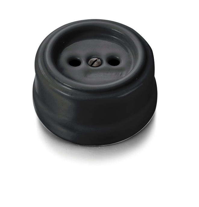 Garby stopcontact zonder aarding 16A/250V volledig porselein zwart