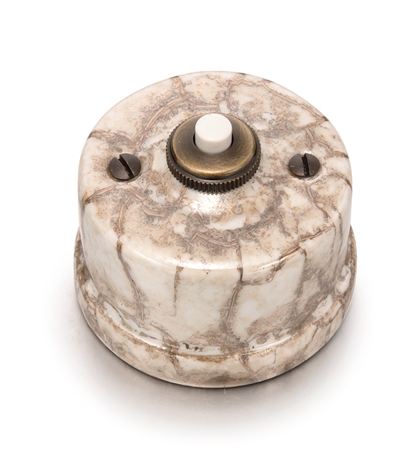 Garby bouton poussoir 10A/250V, 24V DC porcelaine décor reggia