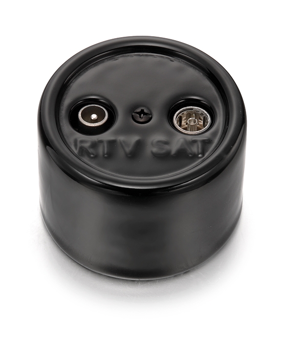 Garby TV/SAT intermediate socket A porcelain black