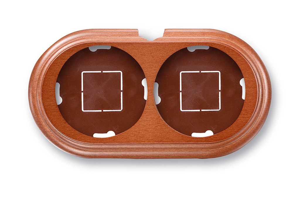 Garby socle 2 modules horizontale avec passe-câble hêtre miel