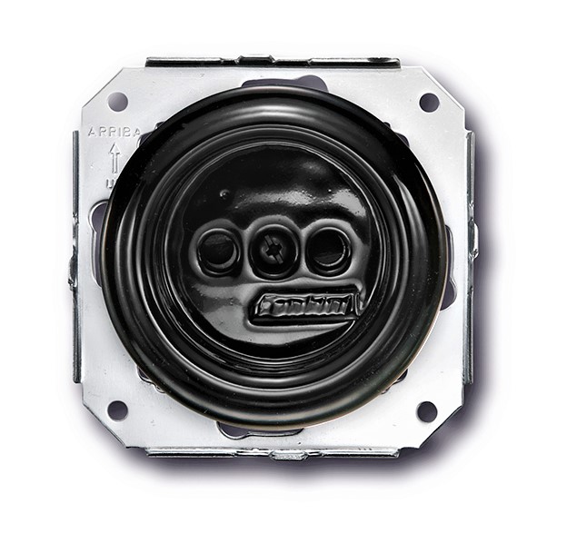 Garby Colonial stopcontact zonder aarding 16A/250V kunststof zwart