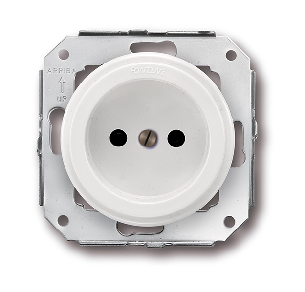 Garby Colonial stopcontact zonder aarding 16A/250V kunststof wit