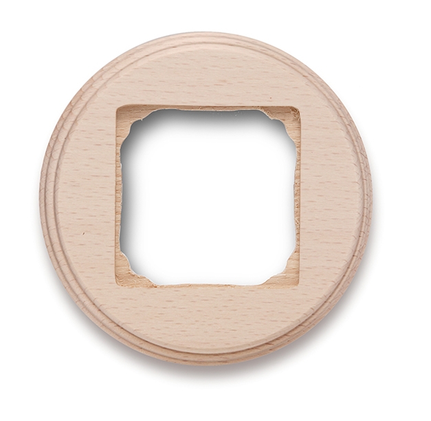 Garby Colonial afdekplaat 1 module voor vierkant element hout onvernist