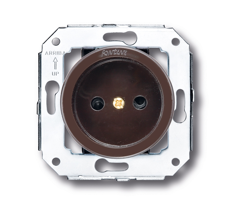 Venezia stopcontact zonder aarding 16A/250V bruin
