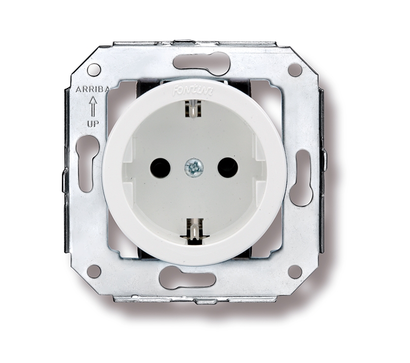 Venezia socket with side earth contact Schuko 16A/250V white