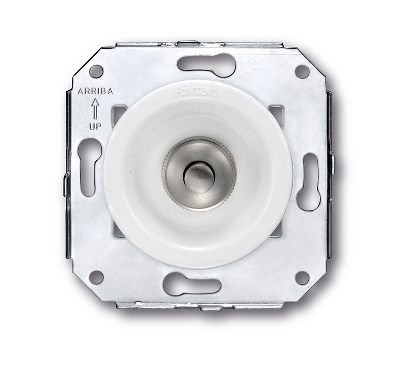 Venezia bouton poussoir 10A/250V AC - 24V DC blanc/bouton poussoir RVS