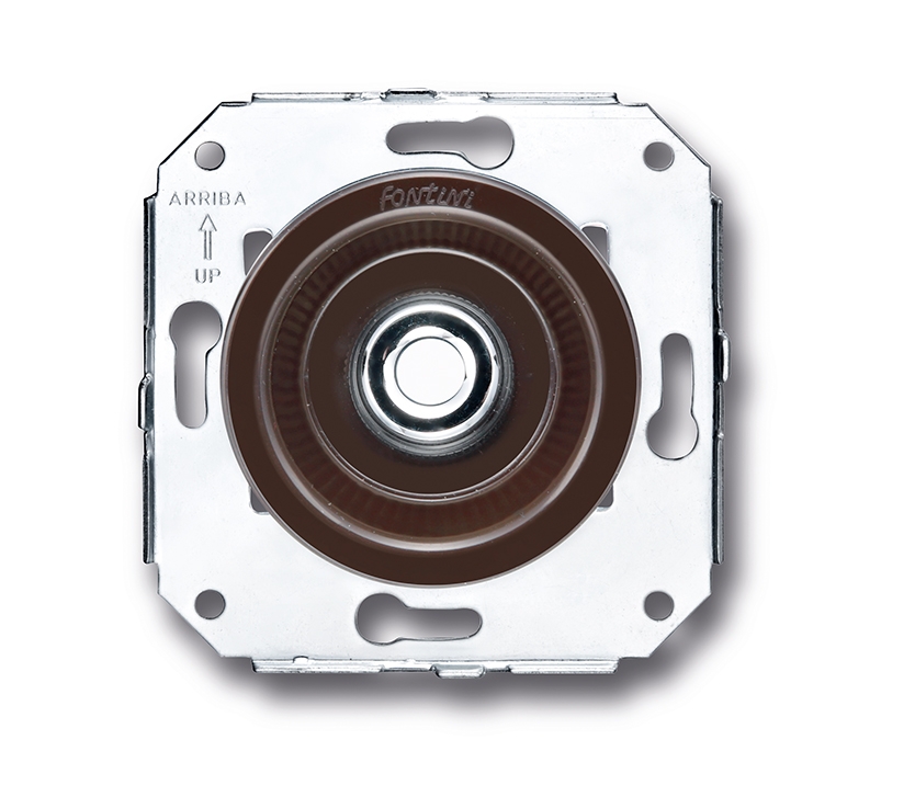 Venezia bouton poussoir 10A/250V AC - 24V DC marron/bouton poussoir chromé