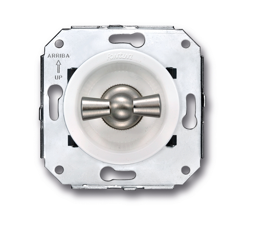 Venezia mécanisme pour volets roulants 10A/250V blanc/noeud de papillon nickelé