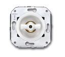 Venezia double rotary push button switch 10A/250V white/butterfly knob porcelain white