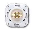 Venezia double poussoir rotatif 10A/250V blanc/noeud de papillon or