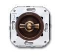 Venezia double rotary push button switch 10A/250V brown/butterfly knob bronze