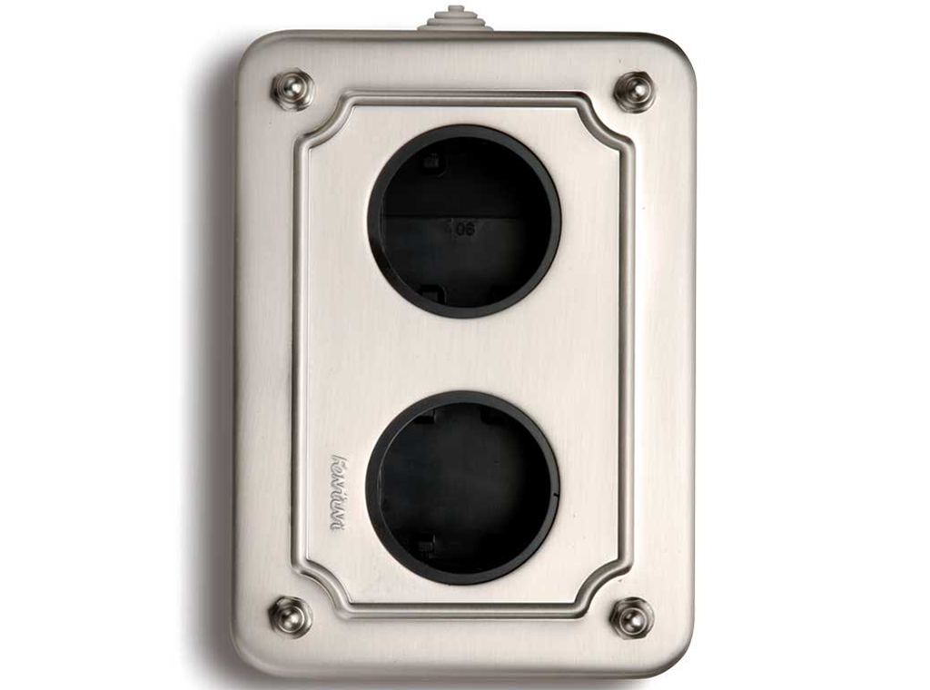 Garby surface box 2 mod. (vert.) nickelé
