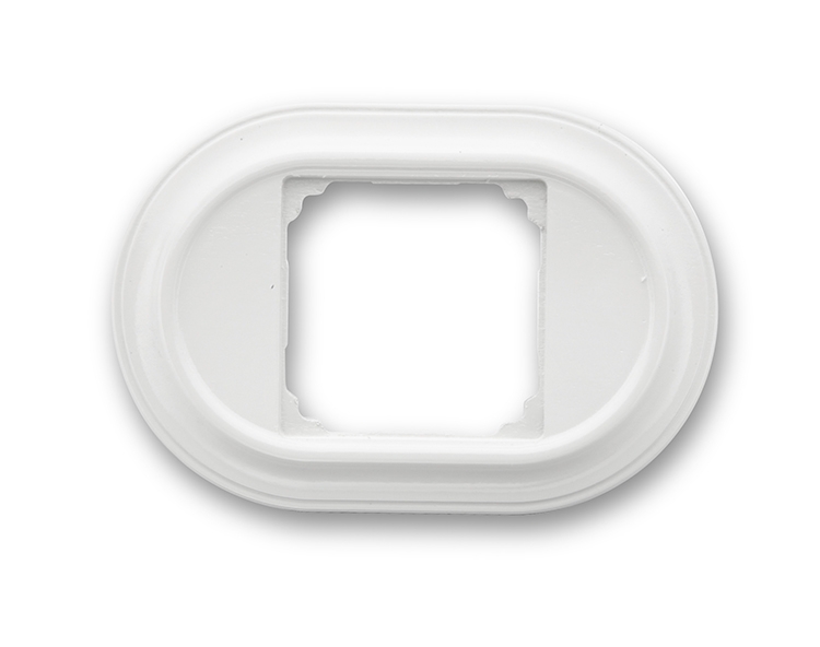 Venezia plaque de finition oval/carré 1 module blanc gelakt