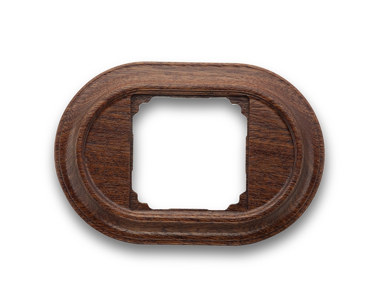 Venezia plaque de finition oval/carré 1 module Sapelly