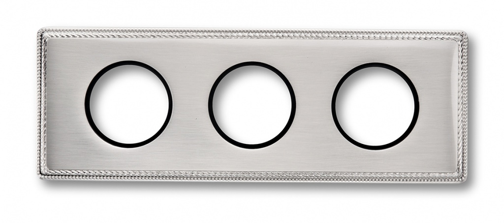Venezia plaque de finition 3 modules nickelé