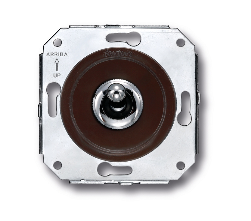 Venezia bouton poussoir à levier 10A/250V AC - 24V DC 10A/250V marron/bouton chromé