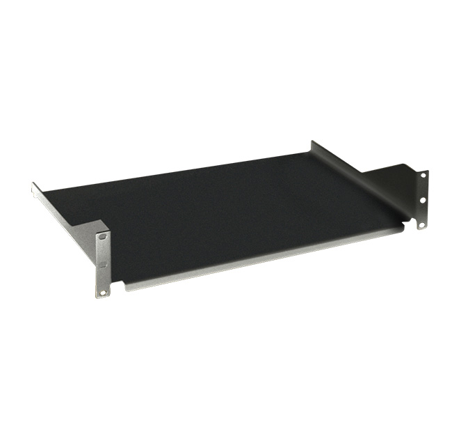 19'' fix shelf D400mm 2U muur/grond wandrack D520mm black