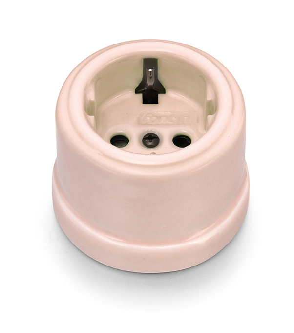 Garby socket with side earth contact Schuko 16A/250V porcelain Camille
