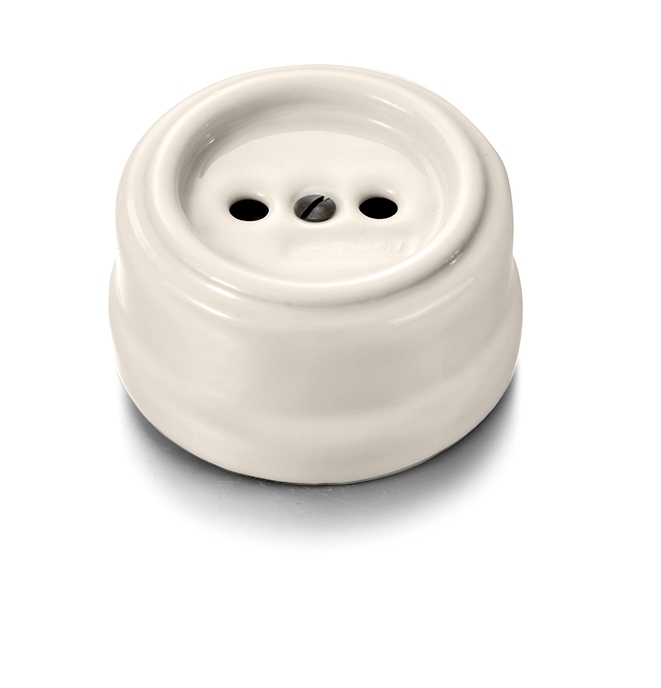Garby socket without earth 16A/250V porcelain Cru