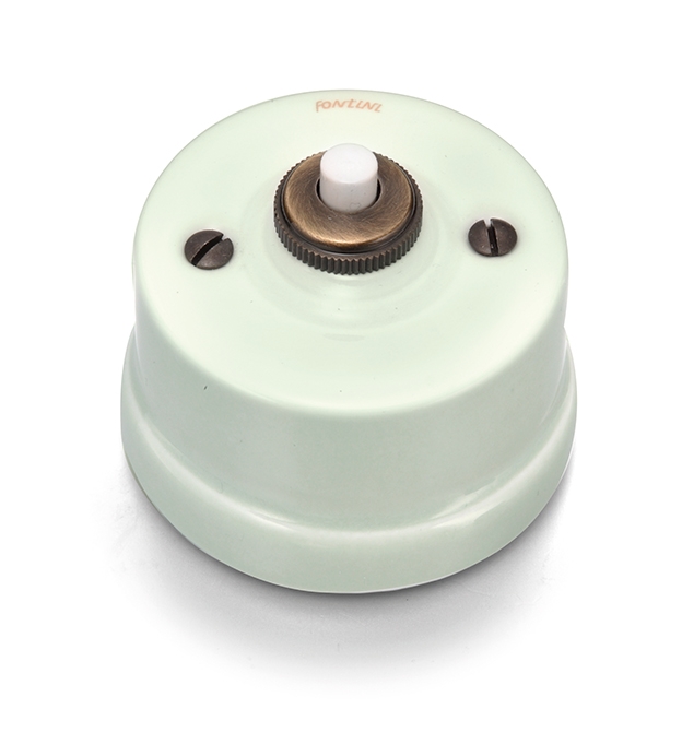 Garby push button 10A/250V, 24V DC porcelain Vert ille