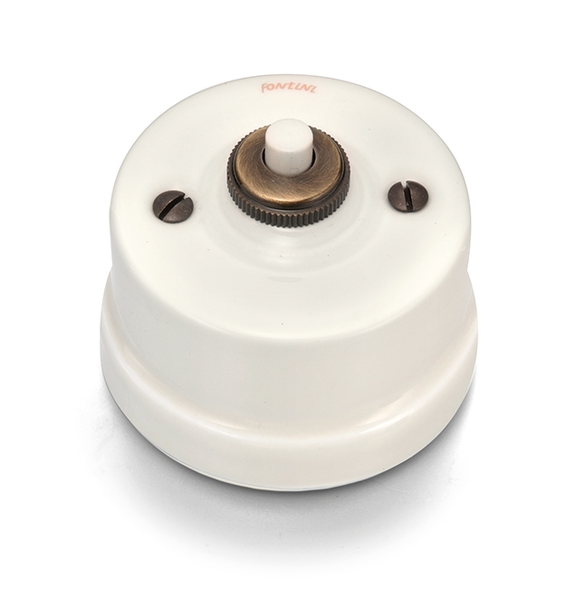 Garby push button 10A/250V, 24V DC porcelain Cru