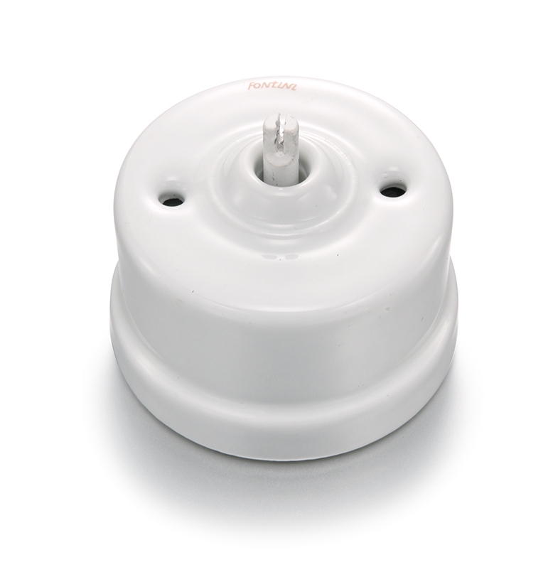 Garby II-polige schakelaar 10A/250V porselein wit