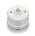 Garby double rotary push button switch 10A/250V AC porcelain white
