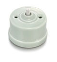 Garby double rotary push button switch 10A/250V AC porcelain Vert ille
