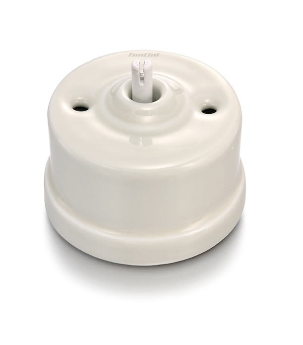 Garby double poussoir rotatif 10A/250V AC porcelaine Cru