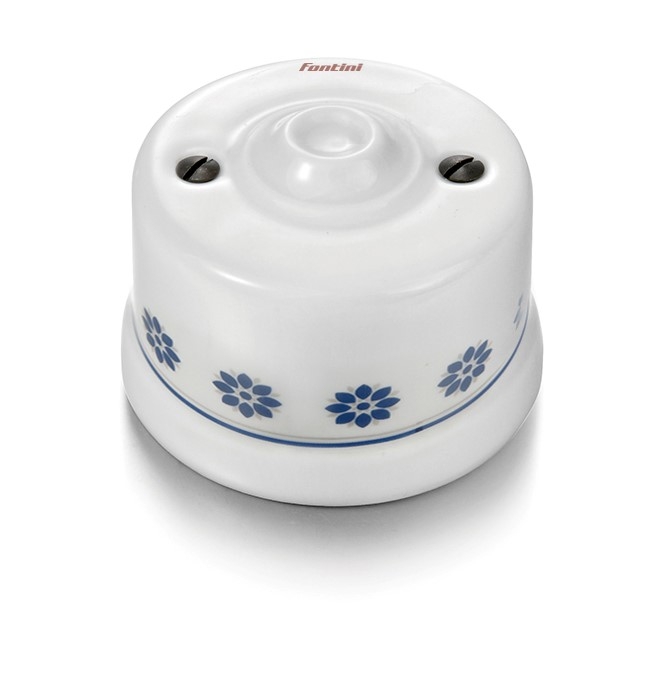 Garby couvercle aveugle porcelaine décor bleu/argent