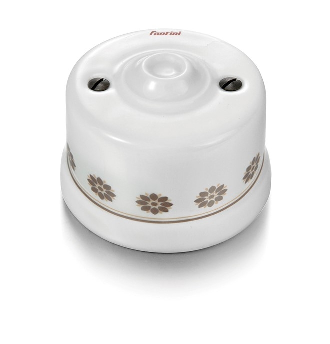 Garby couvercle aveugle porcelaine décor marron/doré