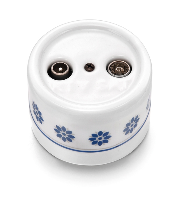 Garby prise RTV/SAT finale porselein decoratie blauw/zilver