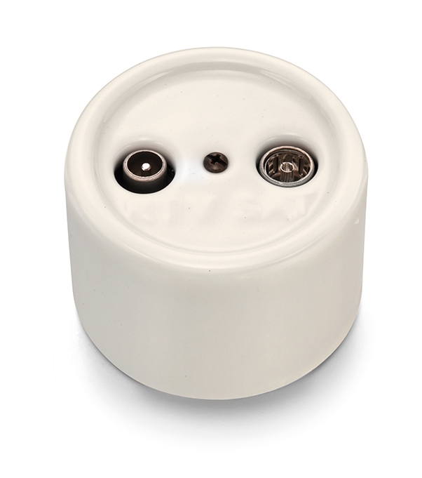 Garby final socket TV/SAT porcelain Cru
