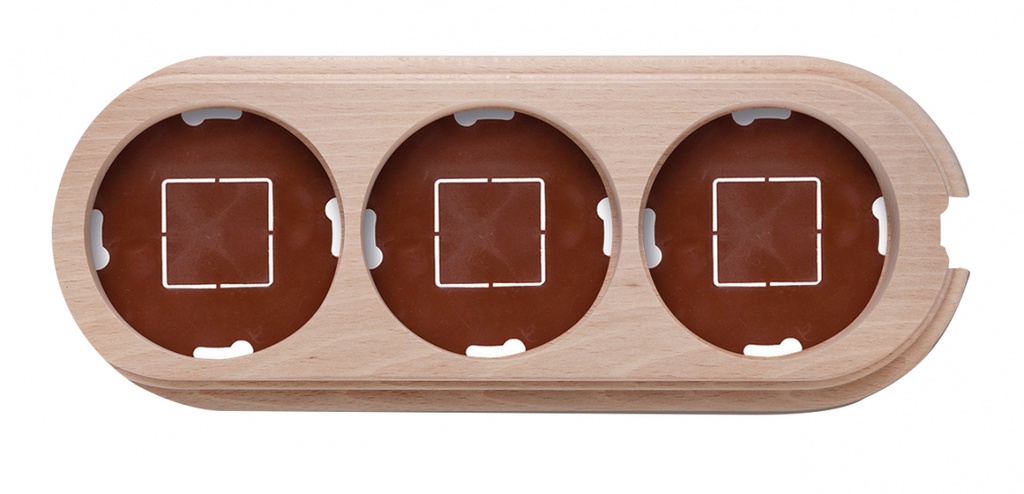 Garby socle 3 modules verticale avec passe-câble hêtre naturel