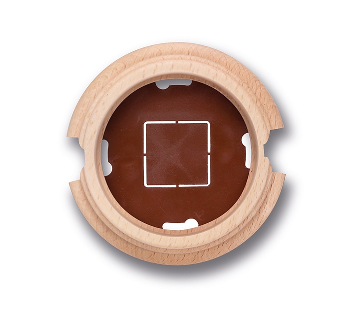 Garby socle 1 module avec 2 passe-câble hêtre naturel