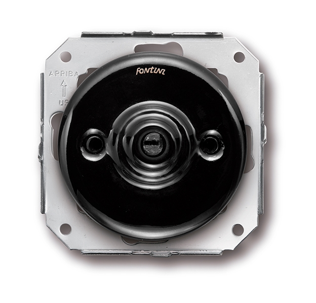 Garby Colonial double two-way switch 10A/250V porcelain black