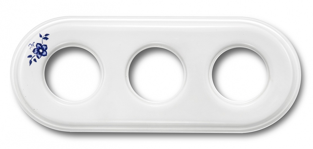 Garby Colonial afdekplaat 3 modules porselein decoratie