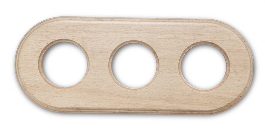 Garby Colonial afdekplaat 3 modules hout naturel