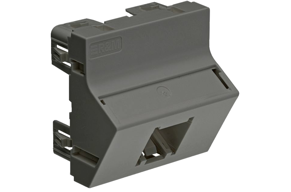 Plastron incliné 45x45, 1-port Cat.6A, noir (RAL 9005)
