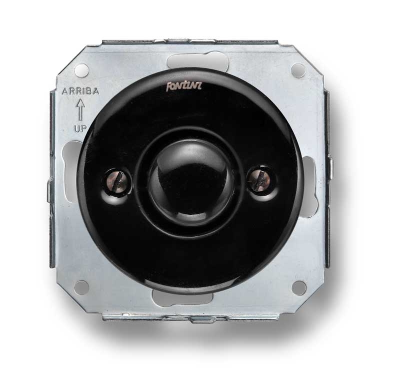 Garby Cononial va-et-vient avec variateur incandescence/halogène 230V AC 25-500W en porcelaine noir